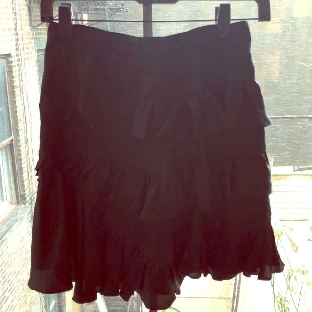 Cynthia Rowley ruffle mini skirt, black size 2
